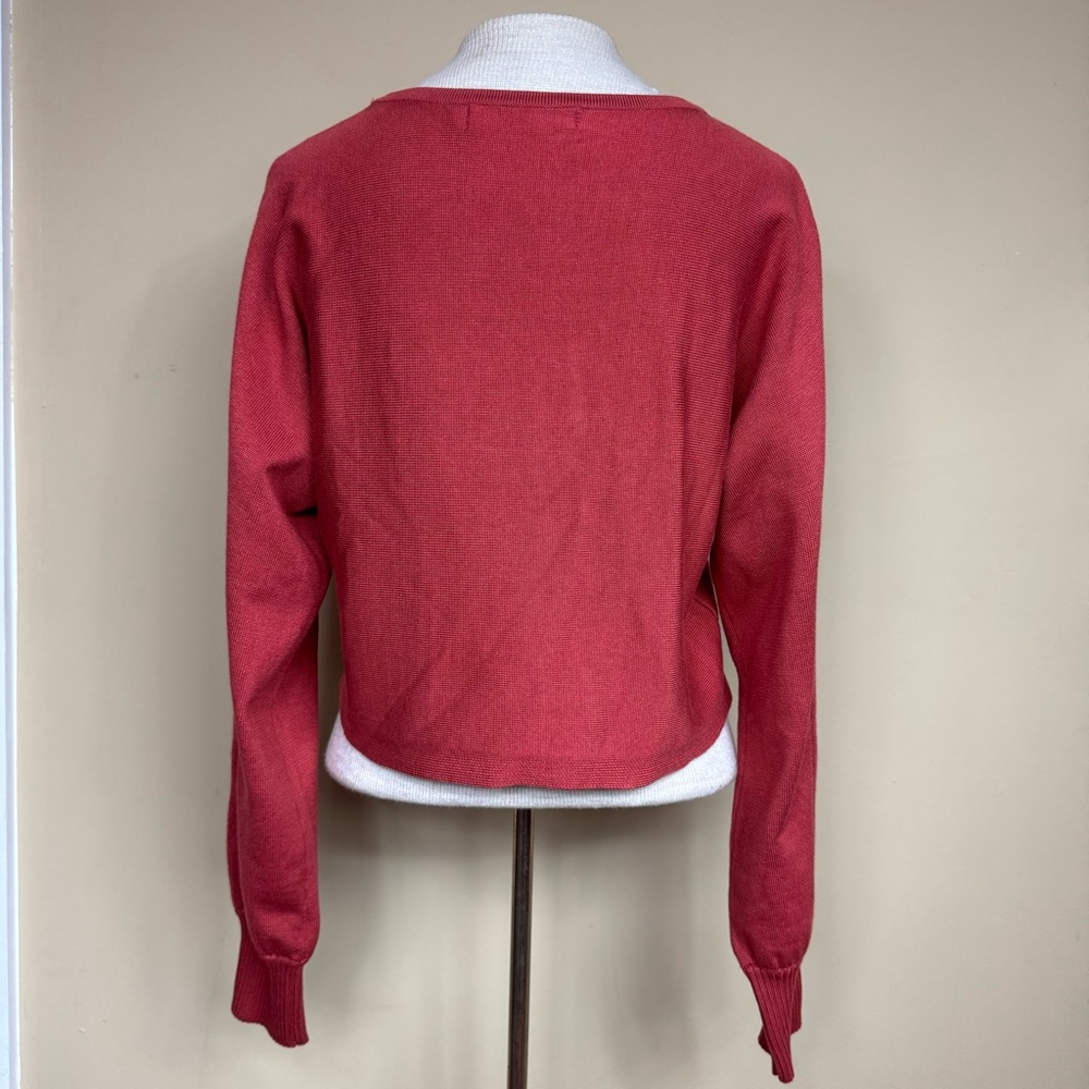 Fashion Elegant Puff Sleeve Knit Skirt Set in Rust Size Small - Picture 6 of 14